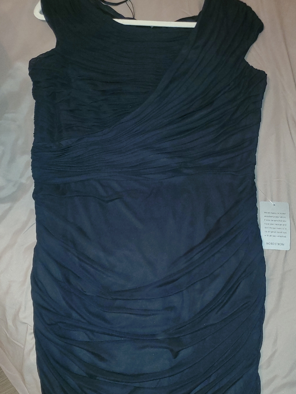 Tadashi Shoji Draped Ruched Black Cocktail Dress